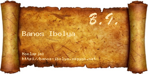 Banos Ibolya névjegykártya